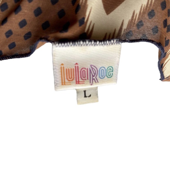 Lularoe Monroe Duster Kimono Womens Size Large Boho Brown Multi with Fringe - Picture 8 of 8